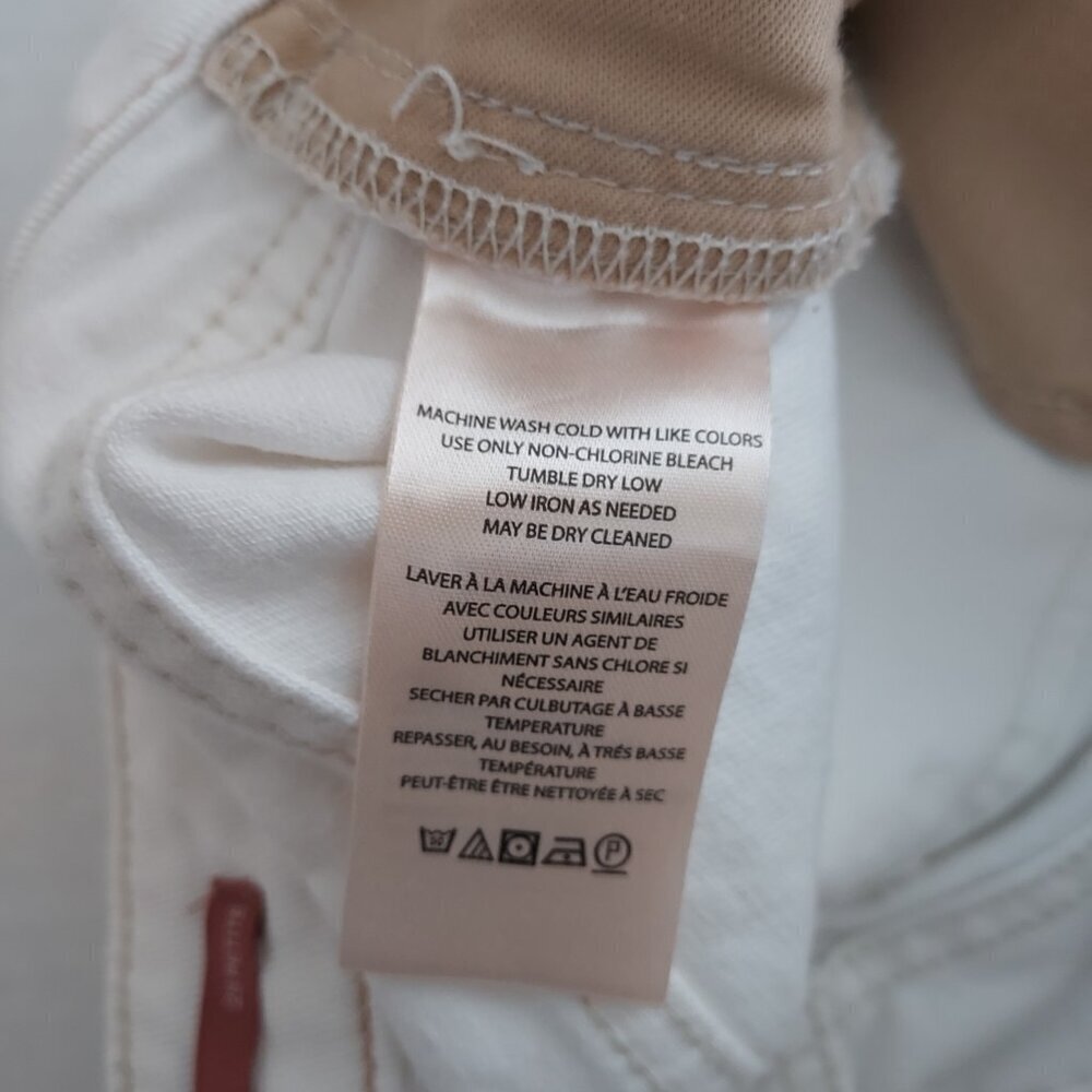 Pilcro Anthropologie Distressed White Slim Boyfriend Jeans Size 28P - Picture 10 of 13